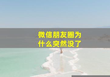 微信朋友圈为什么突然没了