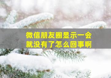 微信朋友圈显示一会就没有了怎么回事啊