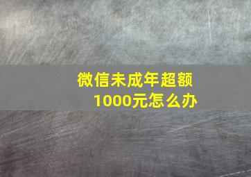 微信未成年超额1000元怎么办