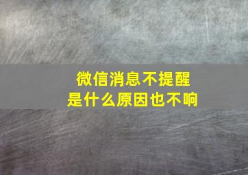 微信消息不提醒是什么原因也不响