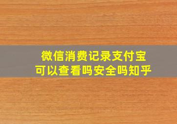 微信消费记录支付宝可以查看吗安全吗知乎