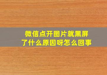 微信点开图片就黑屏了什么原因呀怎么回事