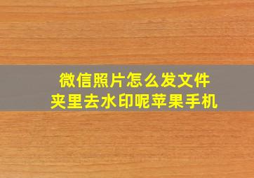 微信照片怎么发文件夹里去水印呢苹果手机