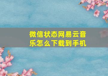 微信状态网易云音乐怎么下载到手机