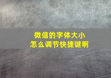 微信的字体大小怎么调节快捷键啊