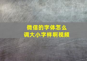 微信的字体怎么调大小字样啊视频