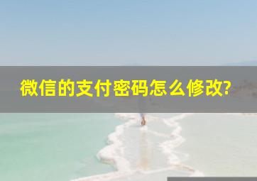 微信的支付密码怎么修改?