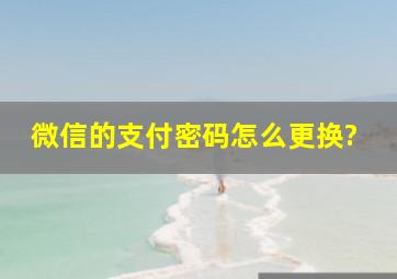 微信的支付密码怎么更换?