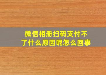 微信相册扫码支付不了什么原因呢怎么回事