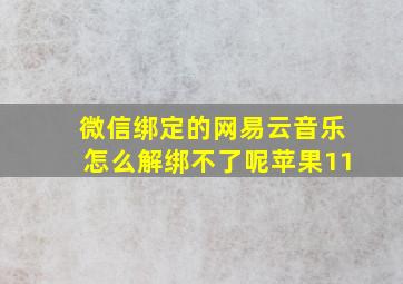 微信绑定的网易云音乐怎么解绑不了呢苹果11