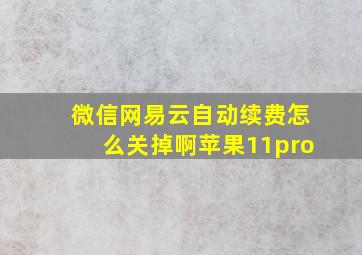 微信网易云自动续费怎么关掉啊苹果11pro