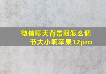 微信聊天背景图怎么调节大小啊苹果12pro