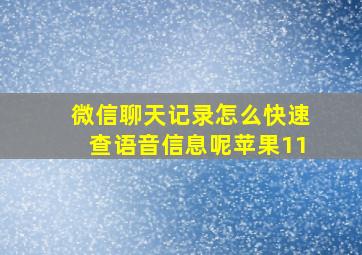 微信聊天记录怎么快速查语音信息呢苹果11