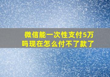 微信能一次性支付5万吗现在怎么付不了款了