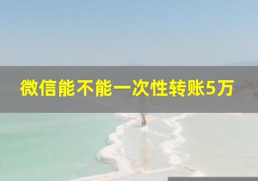 微信能不能一次性转账5万