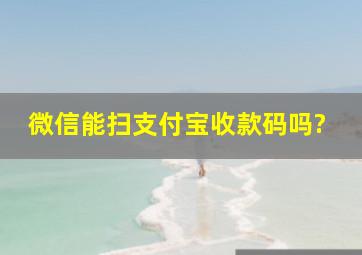 微信能扫支付宝收款码吗?