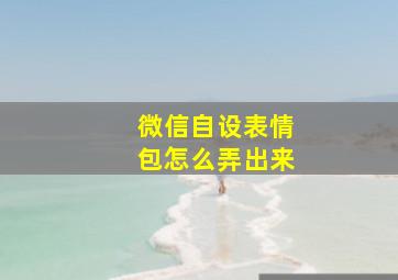 微信自设表情包怎么弄出来