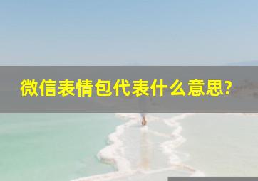 微信表情包代表什么意思?