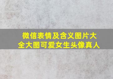 微信表情及含义图片大全大图可爱女生头像真人