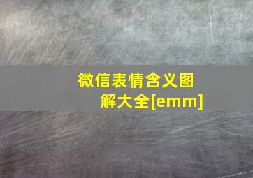 微信表情含义图解大全[emm]