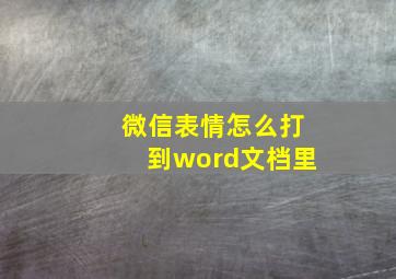 微信表情怎么打到word文档里