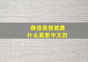 微信表情都是什么意思中文的