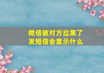 微信被对方拉黑了发短信会显示什么