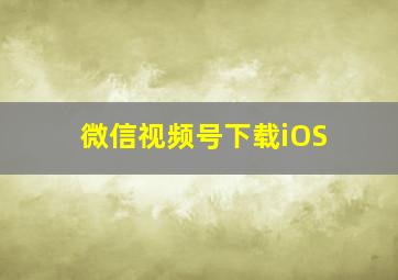 微信视频号下载iOS