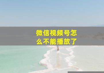 微信视频号怎么不能播放了