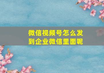 微信视频号怎么发到企业微信里面呢