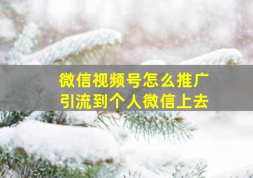 微信视频号怎么推广引流到个人微信上去