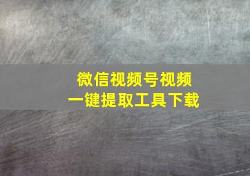 微信视频号视频一键提取工具下载