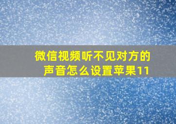 微信视频听不见对方的声音怎么设置苹果11