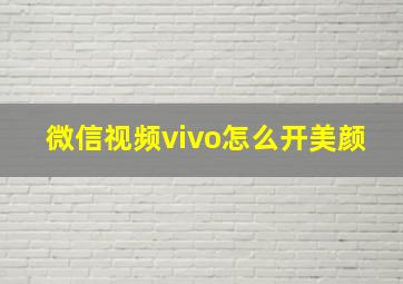 微信视频vivo怎么开美颜