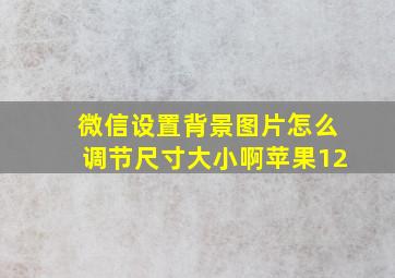 微信设置背景图片怎么调节尺寸大小啊苹果12