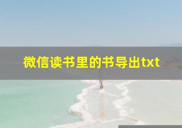 微信读书里的书导出txt