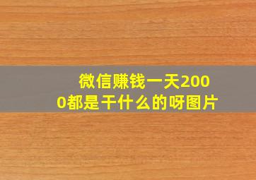 微信赚钱一天2000都是干什么的呀图片