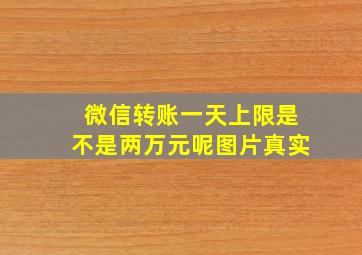 微信转账一天上限是不是两万元呢图片真实