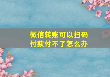 微信转账可以扫码付款付不了怎么办