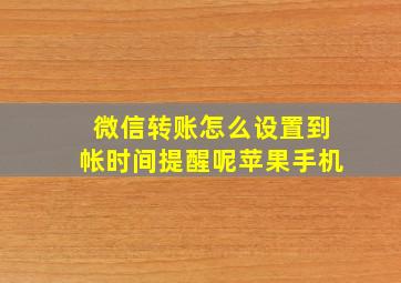 微信转账怎么设置到帐时间提醒呢苹果手机