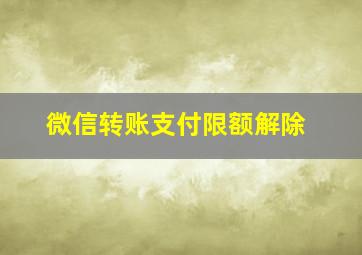 微信转账支付限额解除