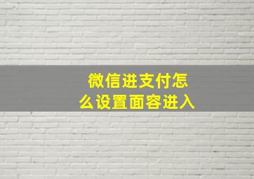 微信进支付怎么设置面容进入