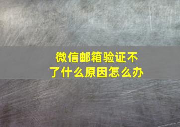 微信邮箱验证不了什么原因怎么办