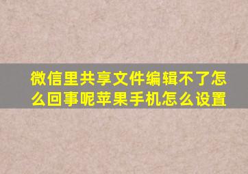 微信里共享文件编辑不了怎么回事呢苹果手机怎么设置