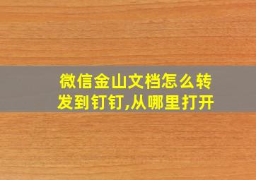 微信金山文档怎么转发到钉钉,从哪里打开