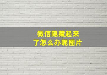 微信隐藏起来了怎么办呢图片