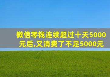 微信零钱连续超过十天5000元后,又消费了不足5000元