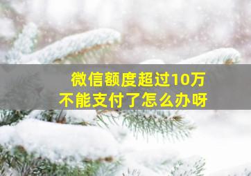 微信额度超过10万不能支付了怎么办呀