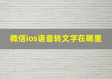 微信ios语音转文字在哪里