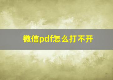 微信pdf怎么打不开